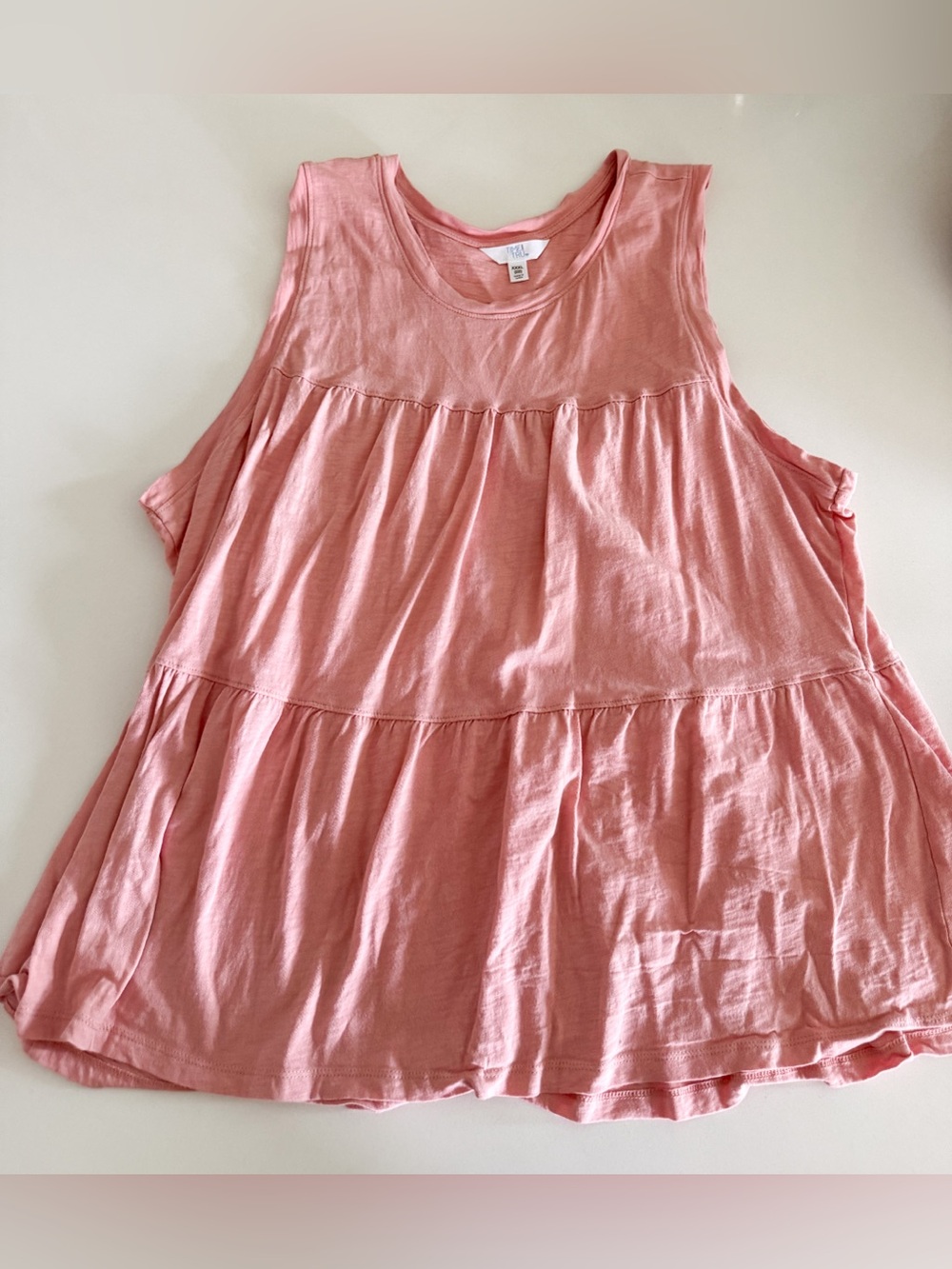 Time and Tru Pink Tiered Sleeveless Tank Top